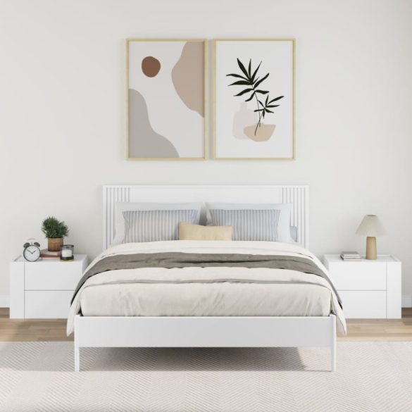 2 db fehér falra szerelhető éjjeliszekrény 45 x 30 x 35 cm