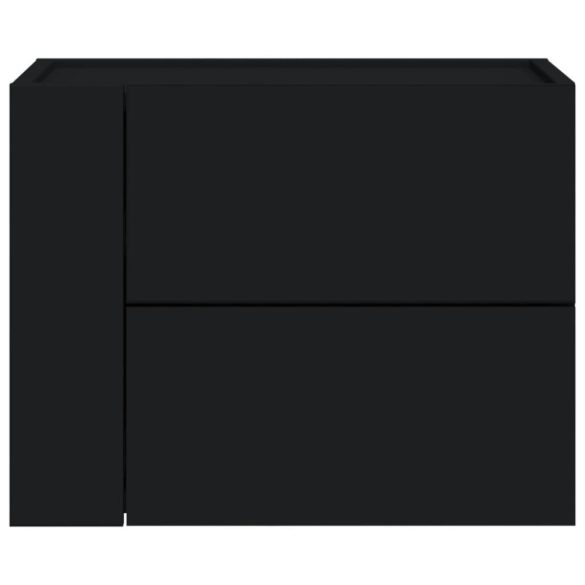 fekete falra szerelhető éjjeliszekrény 45 x 30 x 35 cm