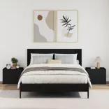 2 db fekete falra szerelhető éjjeliszekrény 45 x 30 x 35 cm