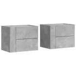 2 db betonszürke falra szerelhető éjjeliszekrény 45x30x35 cm