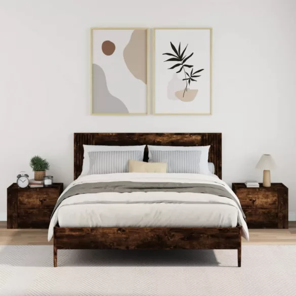 2db füstös tölgy színű fali éjjeliszekrény 45 x 30 x 35 cm