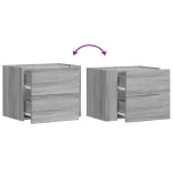 szürke sonoma színű falra szerelhető éjjeliszekrény 45x30x35 cm