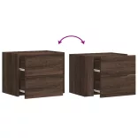 barna tölgy színű falra szerelhető éjjeliszekrény 45x30x35 cm