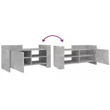 betonszürke szerelt fa TV-szekrény 80 x 35 x 40 cm