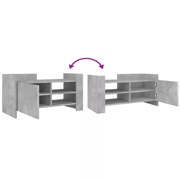 betonszürke szerelt fa TV-szekrény 80 x 35 x 40 cm