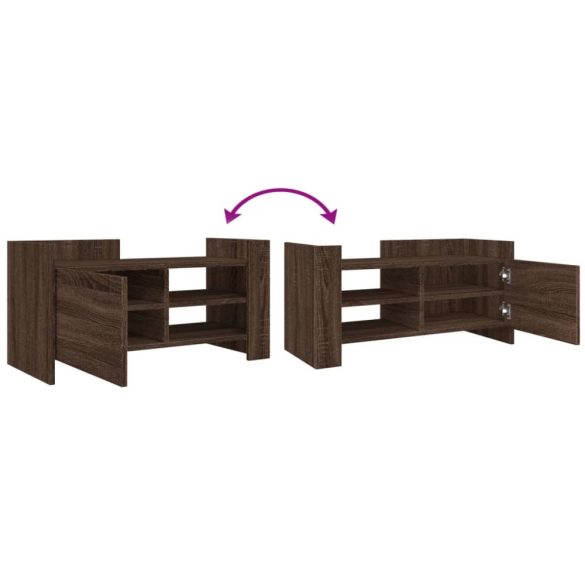 barna tölgy színű szerelt fa TV szekrény 80 x 35 x 40 cm