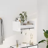 fehér szerelt fa fali polc 70,5 x 35 x 30,5 cm