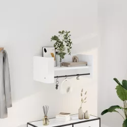 fehér szerelt fa fali polc 70,5 x 35 x 30,5 cm