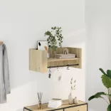 sonoma tölgy színű szerelt fa fali polc 70,5 x 35 x 30,5 cm