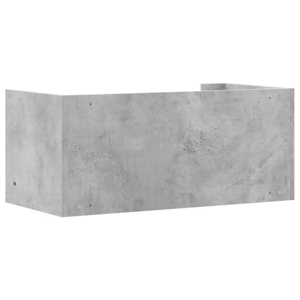 betonszürke szerelt fa fali polc 70,5 x 35 x 30,5 cm