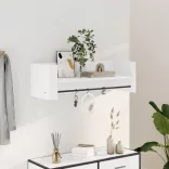 fehér szerelt fa fali polc 100 x 35 x 30,5 cm