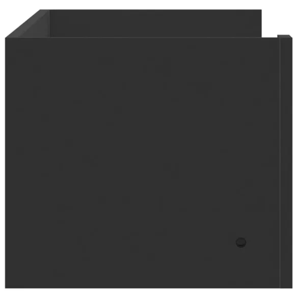 fekete szerelt fa fali polc 100x35x30,5 cm