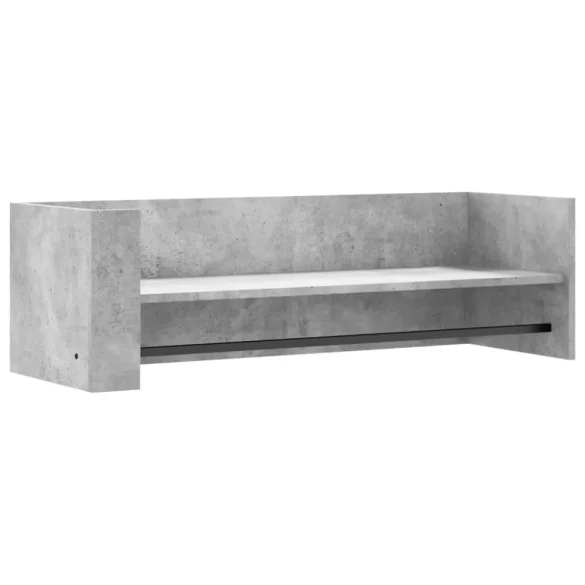 betonszürke szerelt fa fali polc 100 x 35 x 30,5 cm