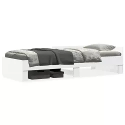 fehér szerelt fa ágykeret 90 x 200 cm