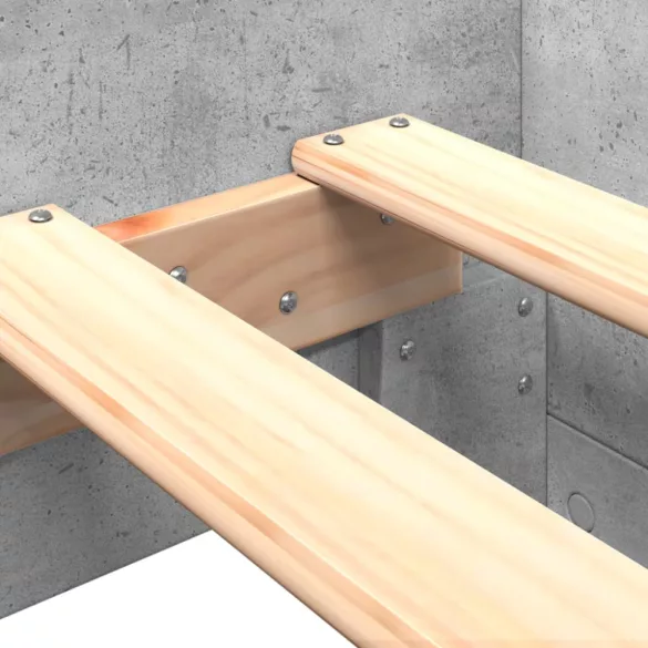 betonszürke szerelt fa ágykeret 90 x 200 cm