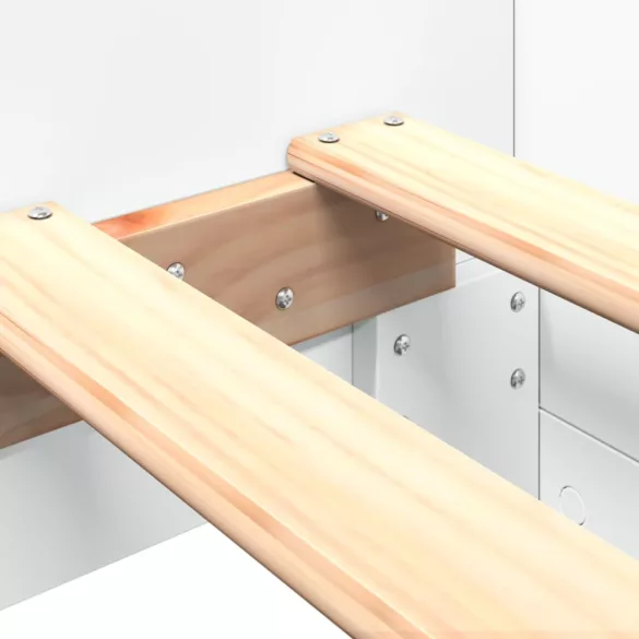 fehér szerelt fa ágykeret 90 x 190 cm