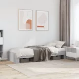 betonszürke szerelt fa ágykeret 90 x 190 cm