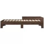 barna tölgy színű szerelt fa ágykeret matrac nélkül 90x190 cm