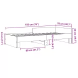 fekete szerelt fa ágykeret 75 x 190 cm