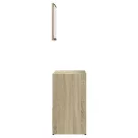 2 részes sonoma tölgyszínű szerelt fa fürdőszobai bútorszett