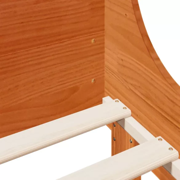 viaszbarna tömör fenyőfa ágy matrac nélkül 140 x 200 cm