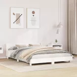 fehér tömör fenyőfa ágy matrac nélkül 120 x 200 cm