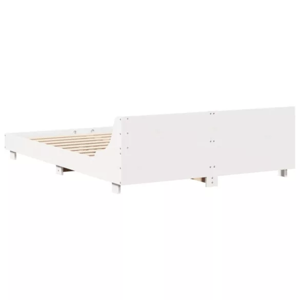 fehér tömör fenyőfa ágy matrac nélkül 120 x 200 cm