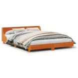 viaszbarna tömör fenyőfa ágy matrac nélkül 135 x 190 cm