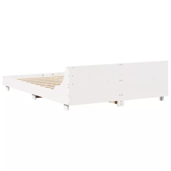 fehér tömör fenyőfa ágy matrac nélkül 120 x 190 cm