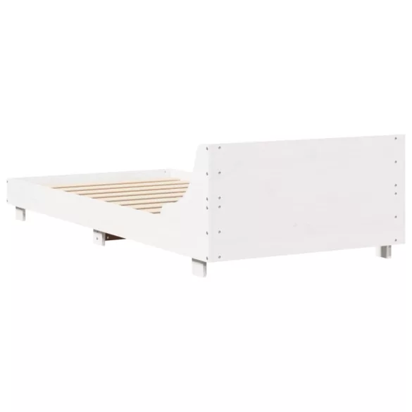 fehér tömör fenyőfa ágy matrac nélkül 75 x 190 cm