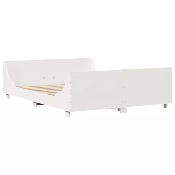 fehér tömör fenyőfa ágy matrac nélkül 120 x 200 cm