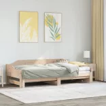 tömör fenyőfa kihúzható kanapéágy 90 x 190 cm
