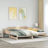 tömör fenyőfa kihúzható kanapéágy 90 x 190 cm