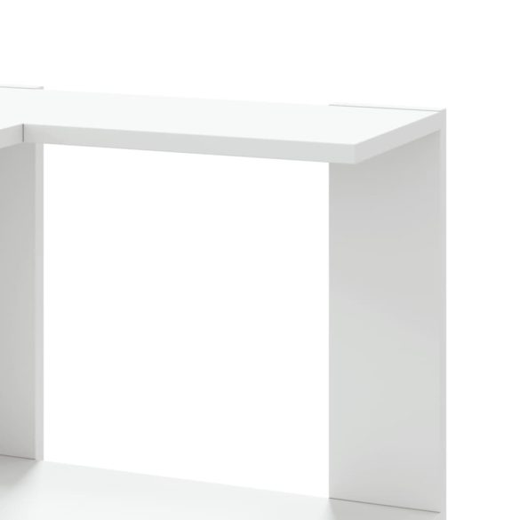 3 szintes fehér szerelt fa sarok könyvespolc 50 x 50 x 102 cm