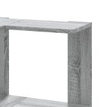 3 szintes szürke szerelt fa sarok könyvespolc 50 x 50 x 102 cm