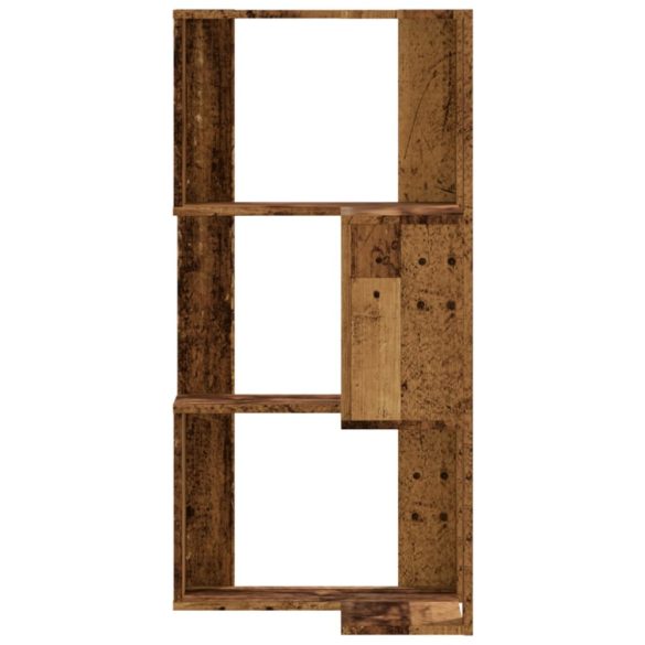 3 szintes antik fa szerelt fa sarok könyvespolc 50 x 50 x 102cm