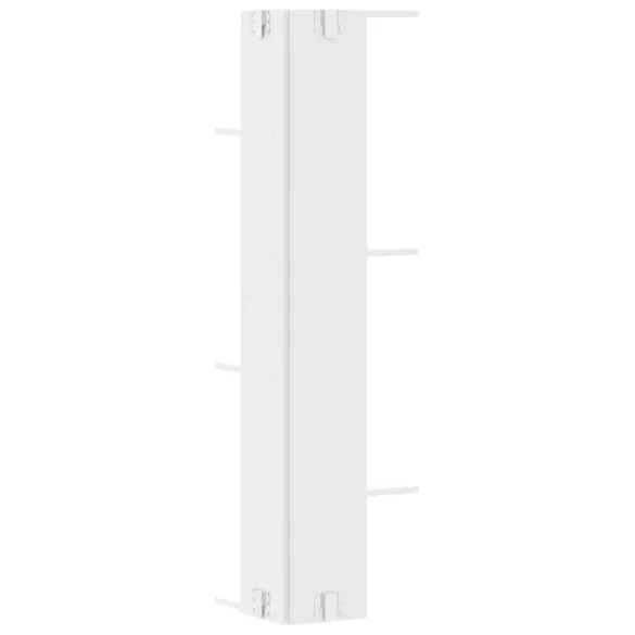 fehér szerelt fa fali sarokpolc 36,5 x 36,5 x 140 cm