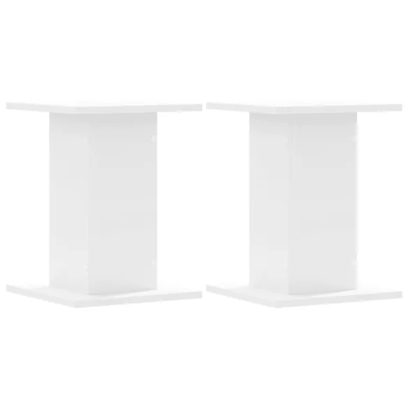 2 db fehér szerelt fa hangszóróállvány 30 x 30 x 40 cm