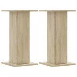 2 db sonoma tölgy színű szerelt fa hangszóróállvány 30x30x60 cm