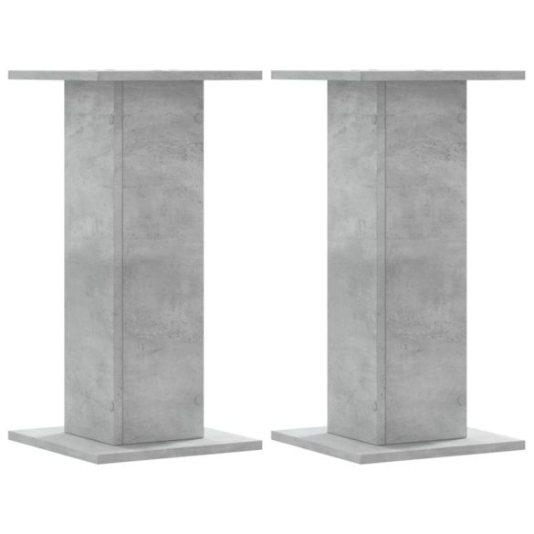 2 db betonszürke szerelt fa hangszóróállvány 30 x 30 x 60 cm