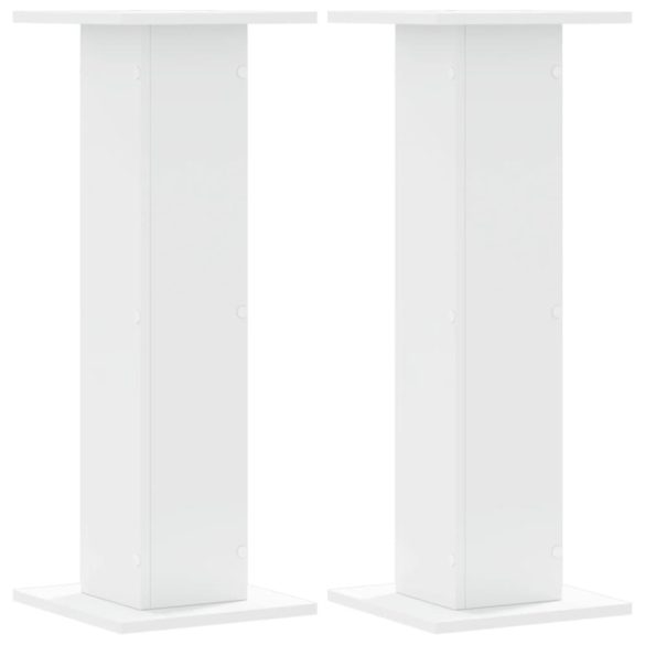 2 db fehér szerelt fa hangszóróállvány 30 x 30 x 80 cm