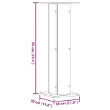 2 db fehér szerelt fa hangszóróállvány 30 x 30 x 95 cm