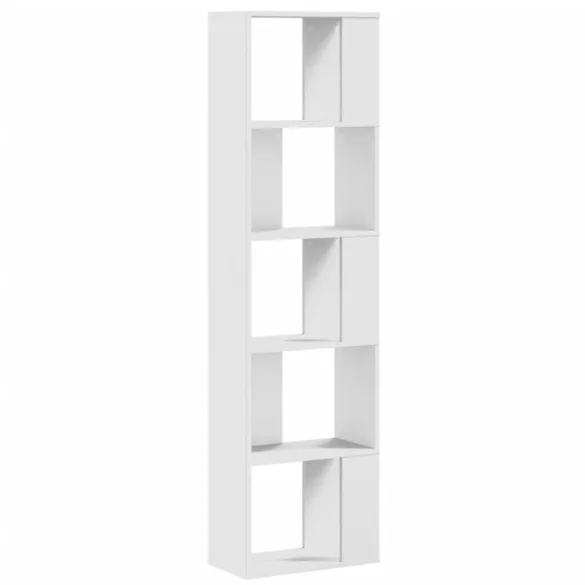 5 szintes fehér szerelt fa könyvespolc 45 x 23,5 x 162,5 cm