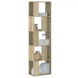 5 szintes sonoma tölgy szerelt fa könyvespolc 45x23,5x162,5 cm
