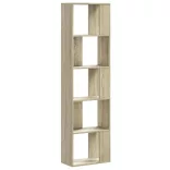 5 szintes sonoma tölgy szerelt fa könyvespolc 45x23,5x162,5 cm