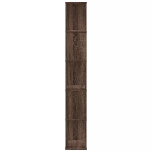 5 szintes barna tölgy szerelt fa könyvespolc 45x23,5x162,5 cm