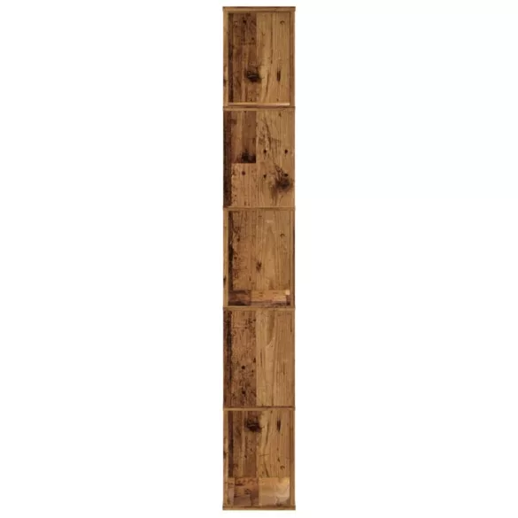 5 szintes antik fa színű fa könyvespolc 45 x 23,5 x 162,5 cm