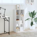 fehér szerelt fa könyvespolc 50 x 25 x 105 cm