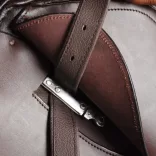 Lovaglás Nyereg Készlet 17,5 Valódi Bőr Barna 18 cm 5-az-1- be"