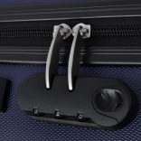 3 darabos kék húzható kemény bőrönd szett 45,5/55/66 cm